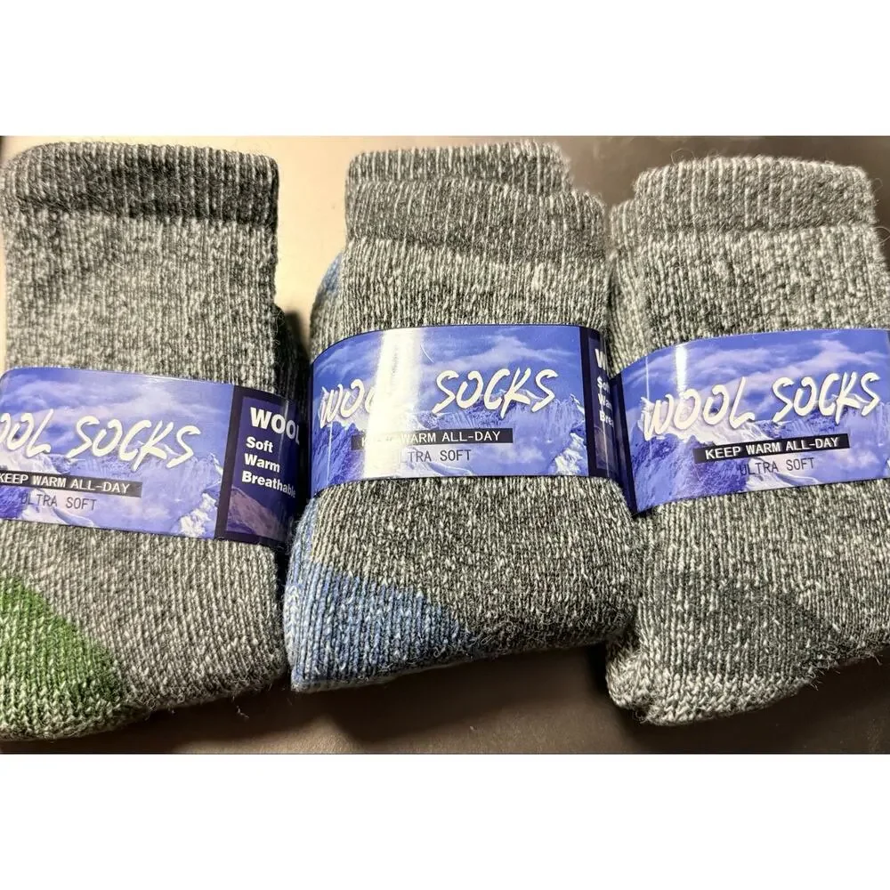 Kids Merino Wool Thermal Socks 3 Pack Ages 8-12 years NWT